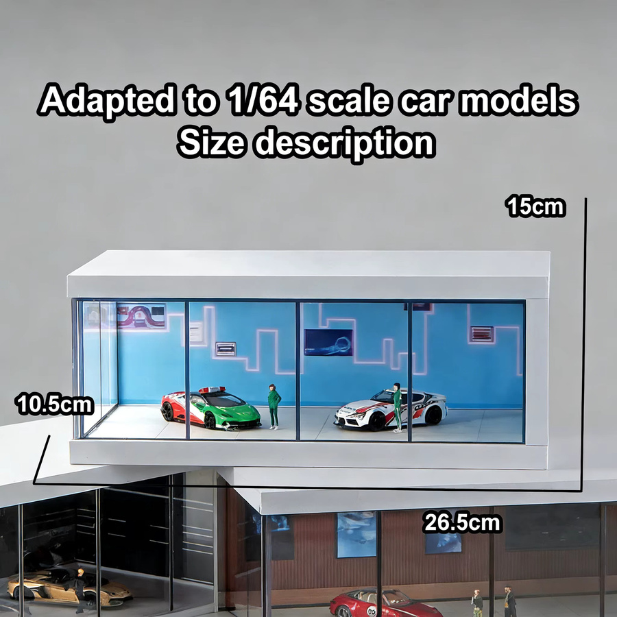 TAKARA TOMY Parkplatz-Szene, Automodell-Vitrine, mit Beleuchtung, USB-Anschluss, Maßstab 1:64 - Bild 2