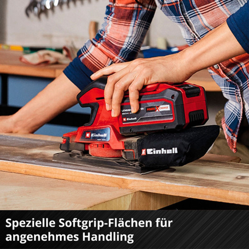 Einhell Power X-Change Akku-Schwingschleifer TC-OS 18/187 Li Solo, 18V, rot/schwarz - Bild 4