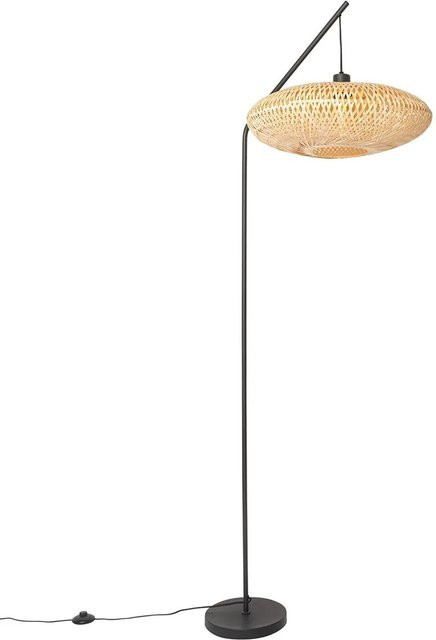 QAZQA Orientalische Stehlampe Ostrava aus Bambus und Stahl in Braun, dimmbar, H: 180 cm, B: 71,5 cm, T: 71,5 cm - Bild 1