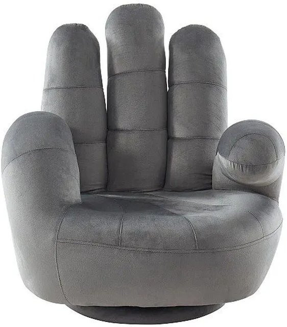 Vente-unique Sessel Catchy mit gerader Rückenlehne in Anthrazitgrau aus Samt, Breite: 55 cm - Bild 1