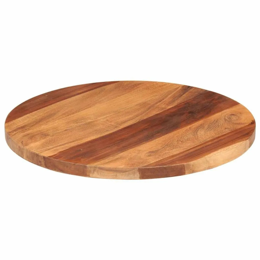 vidaXL Tischplatte aus Massivholz Akazie Rund, Braun, Durchmesser: 50 cm, Stärke: 25-27 mm - Bild 2