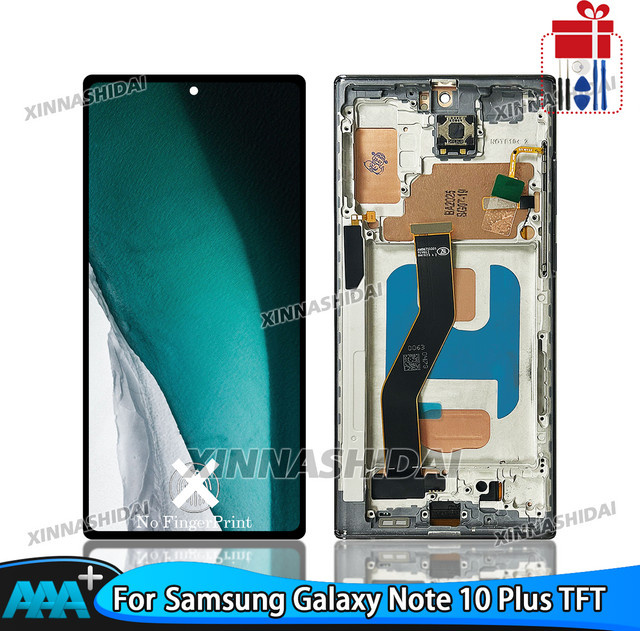 Samsung Galaxy Note 10 Plus TFT Display mit Touchscreen Digitizer und Rahmen in Schwarz oder Grau - Bild 1