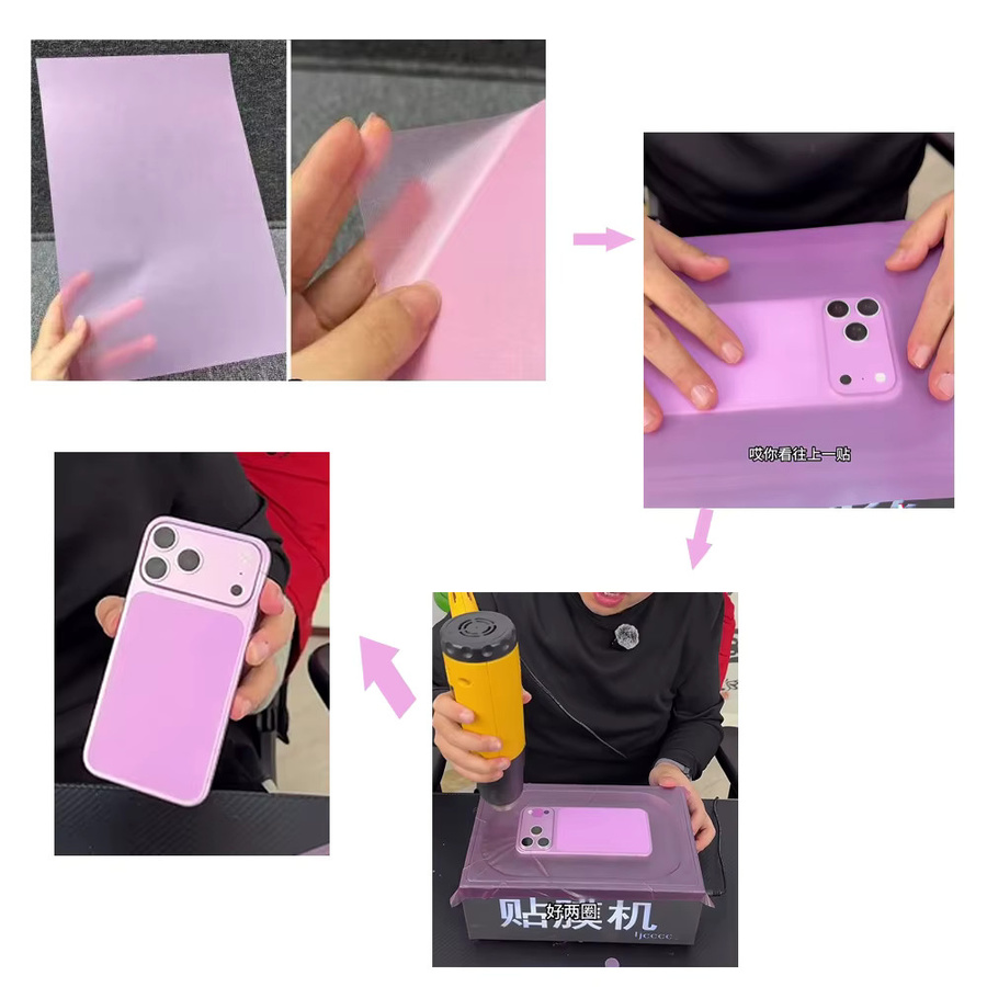 FONLYU 50 Stück Vakuumbeschichtungs-Farbwechselfolie für iPhone 17 Pro Max, Multicolor, Vollflächige Schrumpffolie für Beschichtungsmaschinen - Bild 4