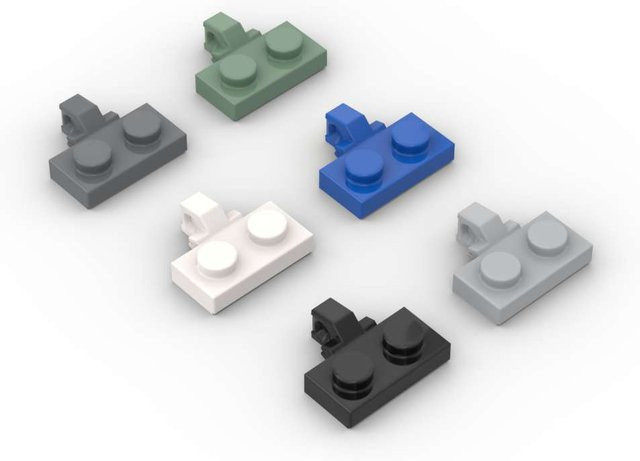 SixBricks Scharnier Platte 1x2 Bausteine, 10-teiliges Set, Weiß - Bild 1