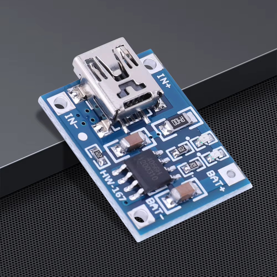 ALLOYSEED TP4056 Mini-USB Lithium-Batterie-Lademodul 5V 1A in Blau - Bild 3