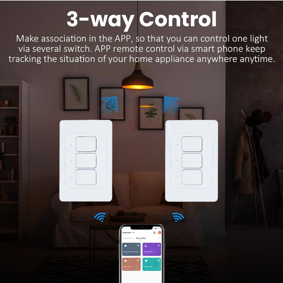 VBU Tuya Zigbee 3.0 Intelligenter Wandschalter als Wanddruckknopf in Weiß mit Sprachsteuerung für Google Home und Alexa - Bild 2