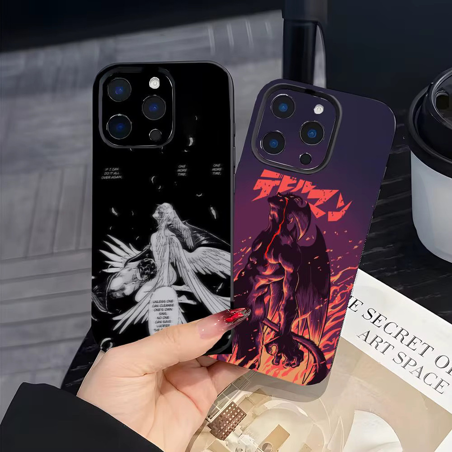 D-Devilman C-Crybaby Handyhülle Schwarz Matt Stoßfest für iPhone 17 16 15 14 Pro Max - Bild 4