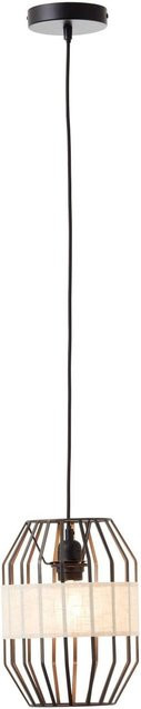 Brilliant Pendelleuchte Slope 1-flammig Schwarz und Natur, dimmbar, höhenverstellbar, E27, Durchmesser: 23 cm - Bild 2