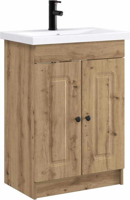 vidaXL Badezimmermöbel-Set Artisan-Eiche in Braun, B/T/H: 78,5 x 37,5 x 81 cm - Bild 1