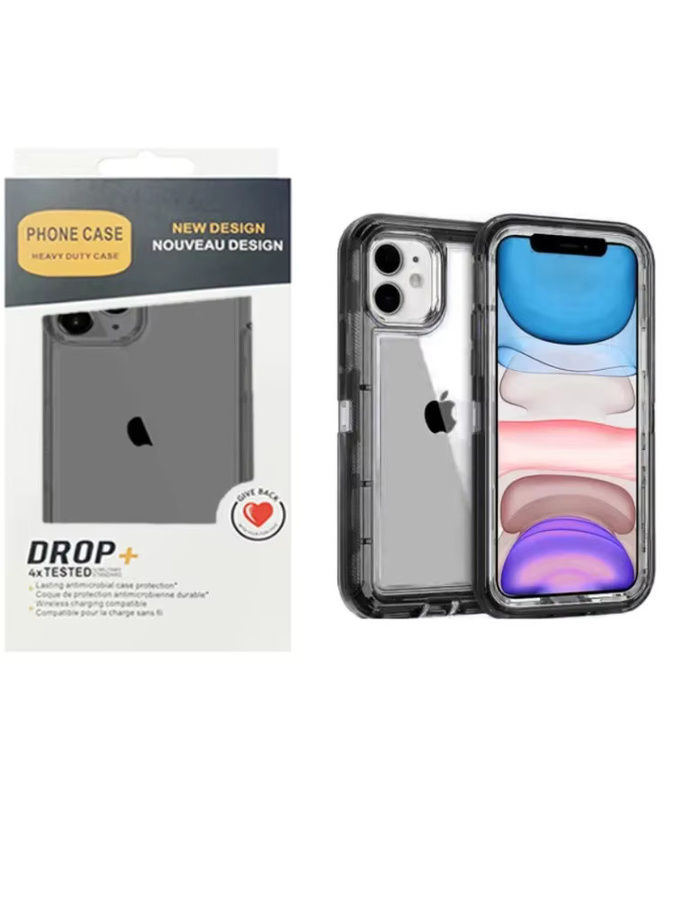 Ott Case Box Symmetry Armor Case für iPhone 16 15 14 13 12 11 Pro Max Transparent Grey Anti-Fall Schutzhülle - Bild 3