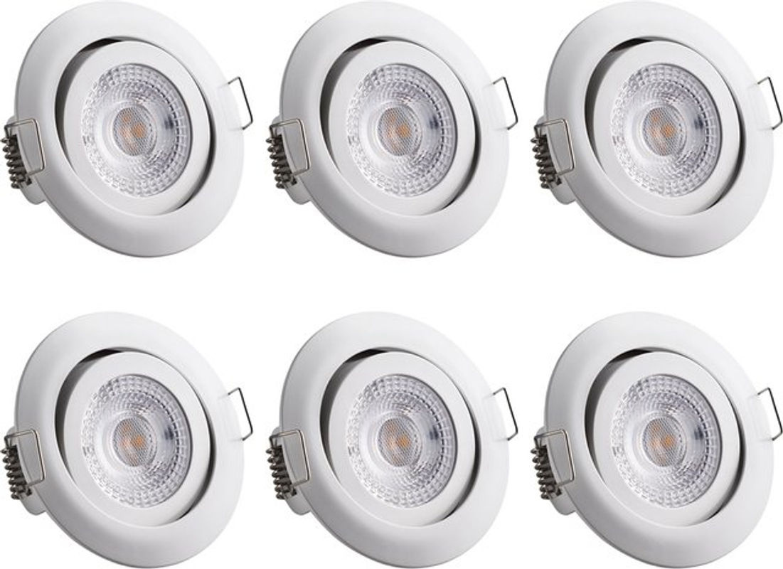 mONZANA LED Einbauleuchte Krog 6er-Set Weiß mit Leuchtmittel und verstellbarem Reflektor - Bild 2