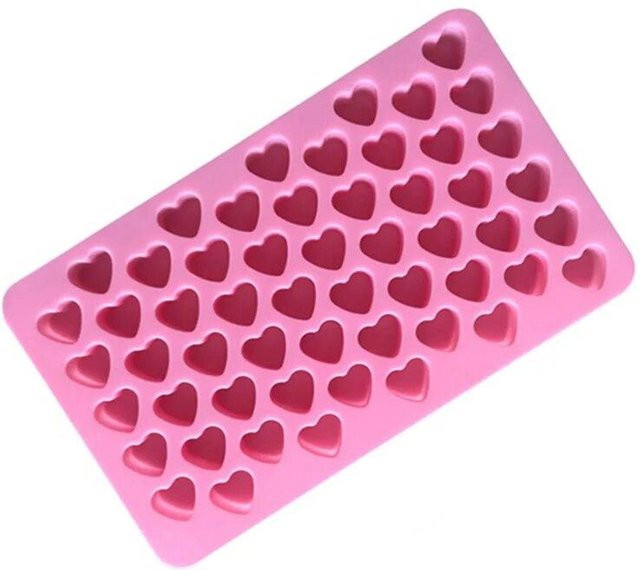 Silikon-Backform in Herzform mit 55 Fächern für Schokolade und Eiswürfel, rosa, von TianJinGeErLiShangMaoYouXianGongSi - Bild 1