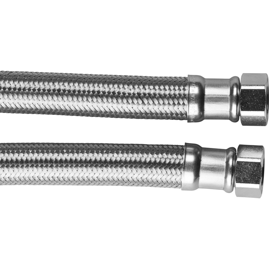 LUX-TOOLS Panzerschlauch DN20 aus Edelstahl in Silber, Länge: 50 cm, Anschluss: 3/4 Zoll - Bild 2