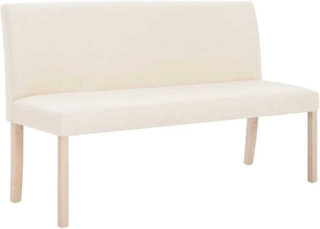 vidaXL Sitzbank in Cremeweiß mit Kiefernholz-Gestell und Polyester-Bezug, Breite: 139,5 cm - Bild 1