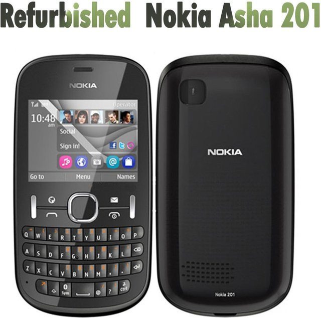 Generalüberholtes Nokia Asha 201 Mobiltelefon in Schwarz mit 1 SIM-Karte, Akku und Ladegerät - Bild 1