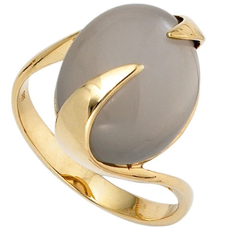 Colfem Ring 585 Gelbgold, Mondstein, Damen, Größe 52 - Bild 1