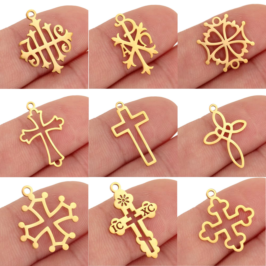 DOOYIO Kreuz Charms Anhänger, Edelstahl, Unisex - Bild 2
