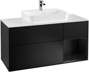 V&B Waschtischunterschrank Finion mit Wandbeleuchtung, Breite: 120 cm, Tiefe: 50,1 cm, Höhe: 50,1 cm, Farbe: Weiß lackiert - Bild 1