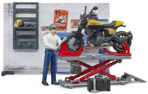 Bruder Motorrad Modell Ducati mit Motorradwerkstatt Fertigmodell - Bild 1