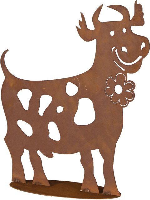 Siena Garden Dekofigur Lustige Kuh II aus Metall in Braun mit Edelrost, Höhe: 44 cm - Bild 1