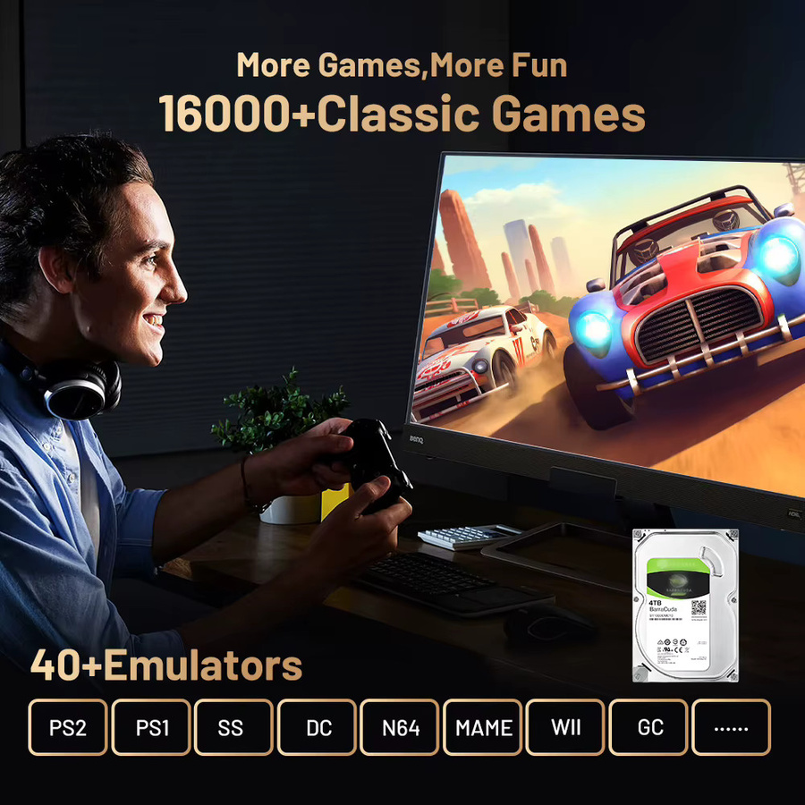 Kinhank Super Console X5 PRO Retro-Videospielkonsole in Schwarz mit 4TB Speicher und 16000 Spielen für PS2, WII, SS, DC und N64 - Bild 2