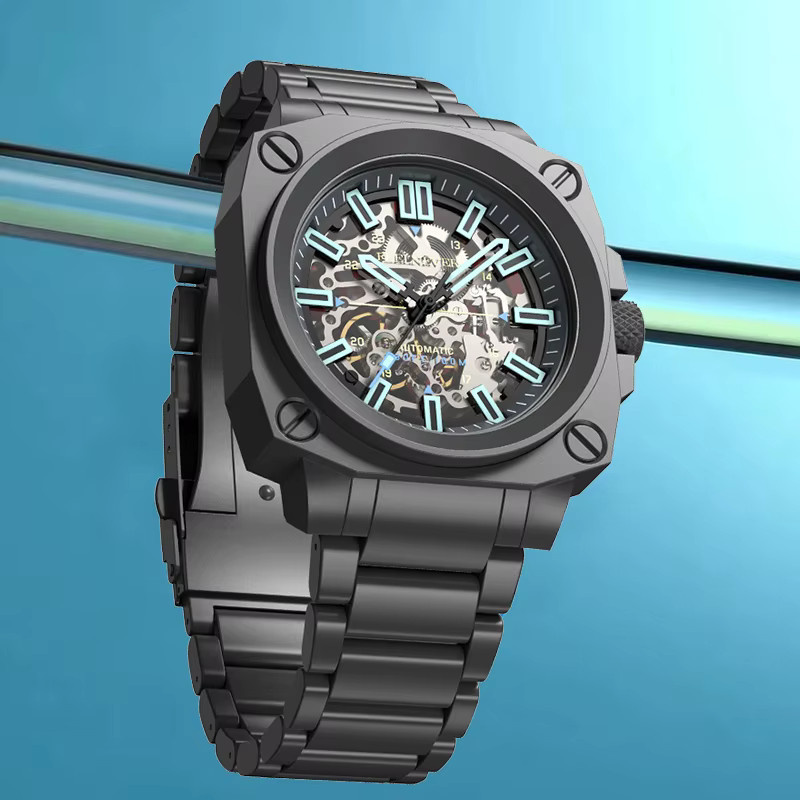 FeelNever Armbanduhr Automatik, Edelstahl, Blau, Herren - Bild 2