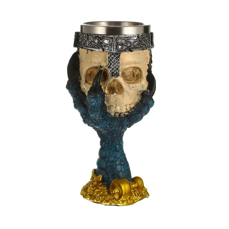 MINIDEAL Halloween Schädel Tasse aus Harz und Edelstahl, Mehrfarbig, 180 ml - Bild 2