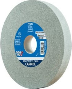 PFERD Schleifbockscheibe SiC80 Grau Durchmesser: 250 mm, Bohrung: 51 mm, Dicke: 25 mm für harte Materialien wie Hartmetall - Bild 1