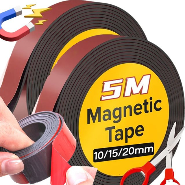 Selbstklebendes Magnet-Gummiband in Schwarz für Fliegengitter und Moskitonetze - Bild 1