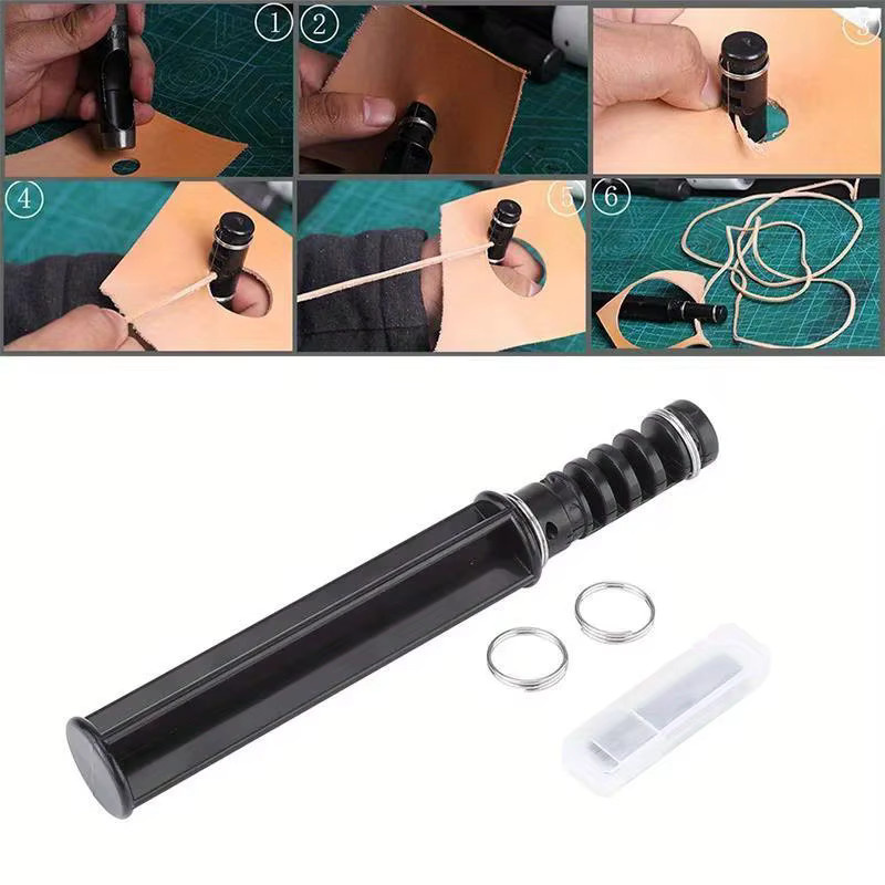 Leder-Spitzenhersteller für Lederhandwerk und DIY mit 3 Klingen in Schwarz - Bild 2