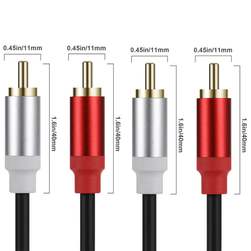 BSN Audio-Video-Kabel mit vergoldeten Doppel-RCA-Steckern in Gold - Bild 3