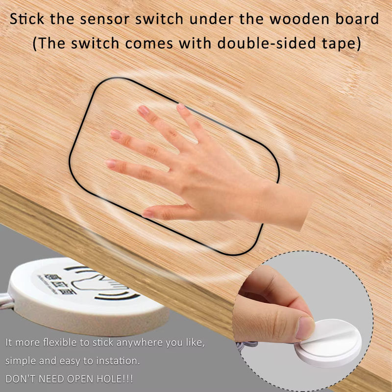 MJJC Kabelloser Touch-Dimmerschalter mit Bewegungsmelder aus Holz für Möbelbeleuchtung, Weiß, 25 mm - Bild 3