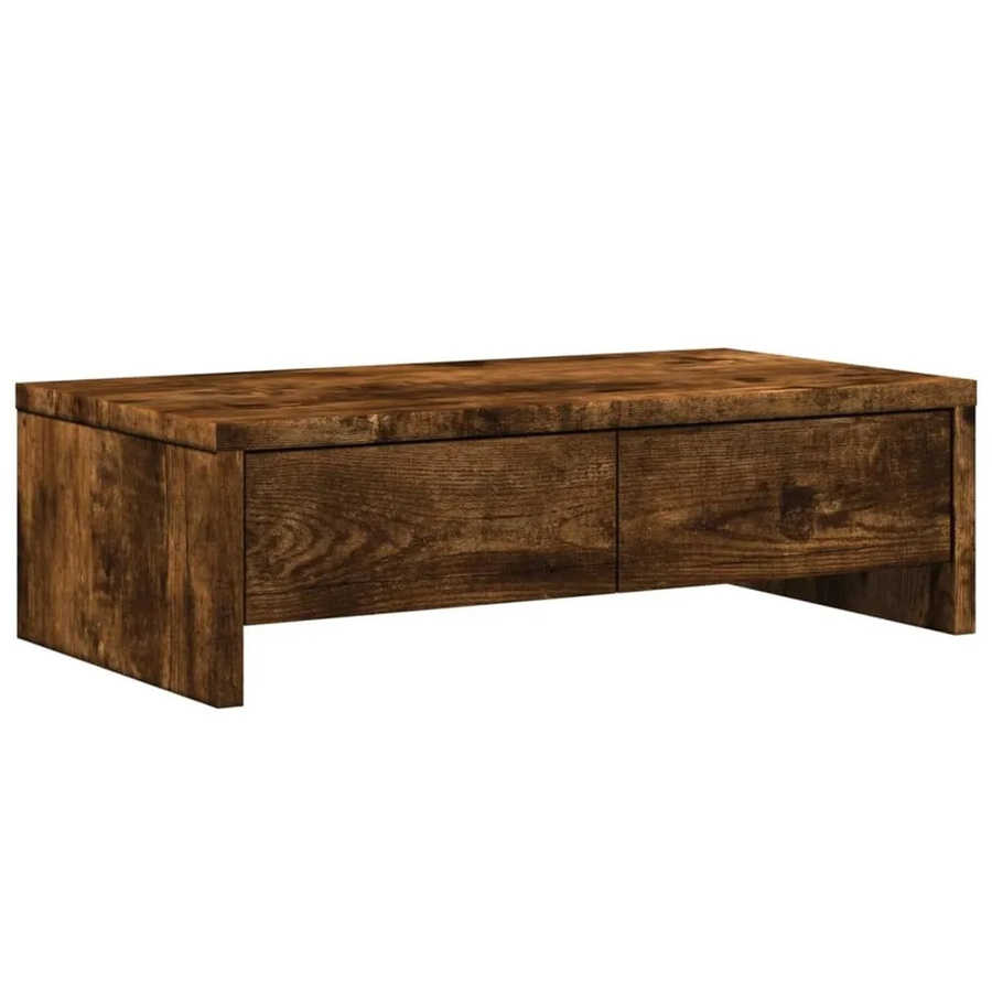 vidaXL Monitorständer mit Schubladen in Räuchereiche, B/T/H: 50 x 27 x 15 cm - Bild 2