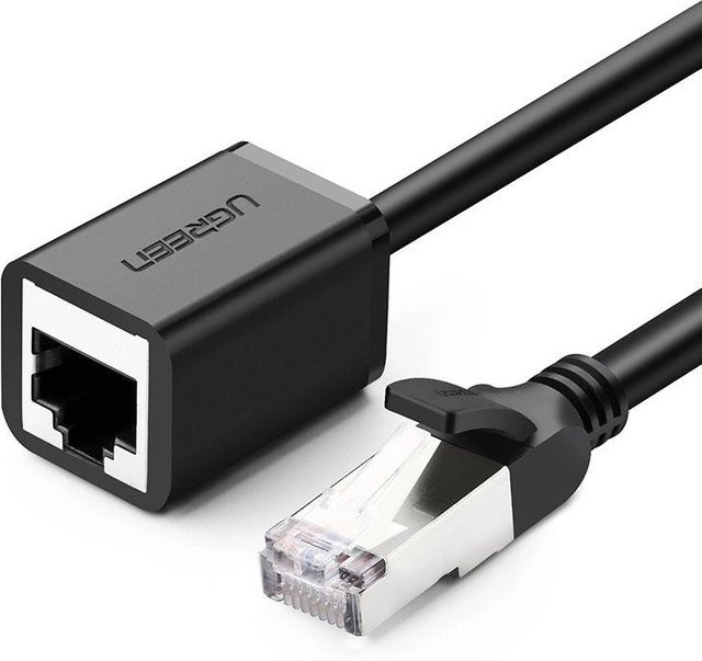 UGREEN NW112 Netzwerk Verlängerungskabel RJ45 auf RJ45 Ethernet LAN Kabel Schwarz, Länge: 1 m - Bild 1