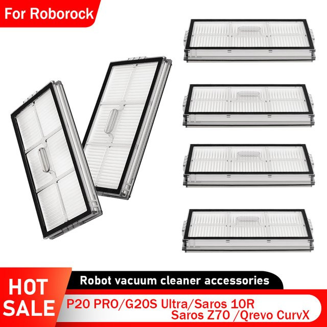 Roborock HEPA-Filter Zubehör für G20S Ultra, Saros 10R, Saros Z70 und Qrevo CurvX, Waschbare Staubsaugerfilter, Weiß - Bild 1