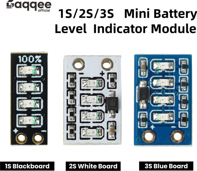 Gaqqee Mini Power Anzeige Modul mit LED Licht für Lithium-Batterien in Schwarz - Bild 1
