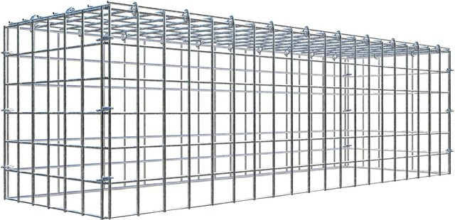 Gabiona C-Ring Anbaukorb Typ 3 in Silbergrau, Maschenweite 5 x 5 cm, B/T/H: 30 x 100 x 30 cm - Bild 1