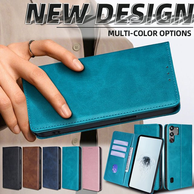 Magnetische Leder-Brieftasche Flip-Schutzhülle für ZTE nubia Red Magic 10 Pro und nubia Red Magic 10 Pro Plus in Blau - Bild 1