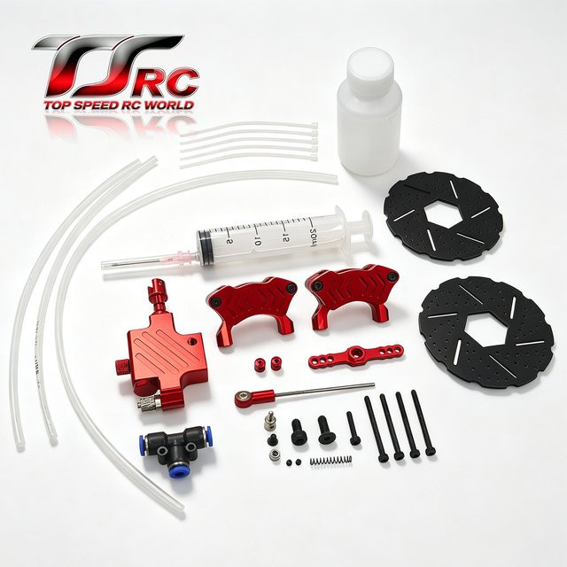 TOP SPEED RC WORLD Upgrade vorderes Rad-hydraulisches Scheibenbremsen-Set, Zubehör, 1:5, Metall, Grau - Bild 1