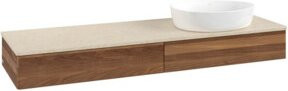 V&B Waschtischunterschrank Antao mit Beleuchtung ohne Frontstruktur, Farbe Warm Walnut, B/T: 160 x 50 cm - Bild 1