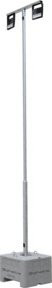 Schake Lampenmast Set aus verzinktem Stahl mit 4 m Masthöhe, silberfarben, inklusive Beton-Aufstellvorrichtung und 4000 K Lichtfarbe - Bild 1
