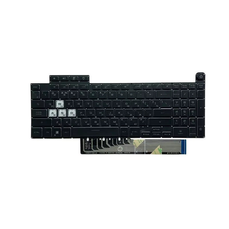 RGB-Laptop-Tastatur mit Hintergrundbeleuchtung für ASUS TUF Gaming F17 FX707 FX707ZM FA707 FX707ZV4 FX707ZC4 FX707ZU4 in Schwarz mit US-Layout - Bild 2
