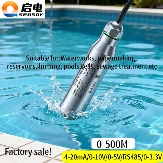 XUYANGQIDIAN Hydrostatischer Wasserstandsensor Transmitter mit 4-20mA, 0-10V und RS485 in Silber - Bild 1