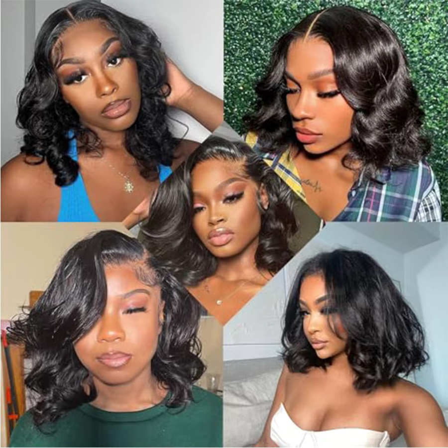 Yyong Body Wave Bob Spitze Perücke, Echthaar, Damen - Bild 6