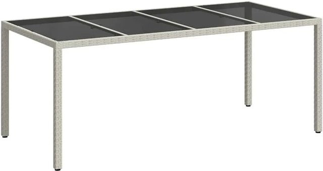 Furnicato Gartentisch aus Poly-Rattan in Weiß mit modernem Design, B/T/H: 190 x 90 x 75 cm - Bild 1