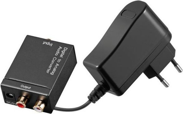 Hapena Digital zu Analog Audio Konverter mit optischem Anschluss in Schwarz - Bild 1