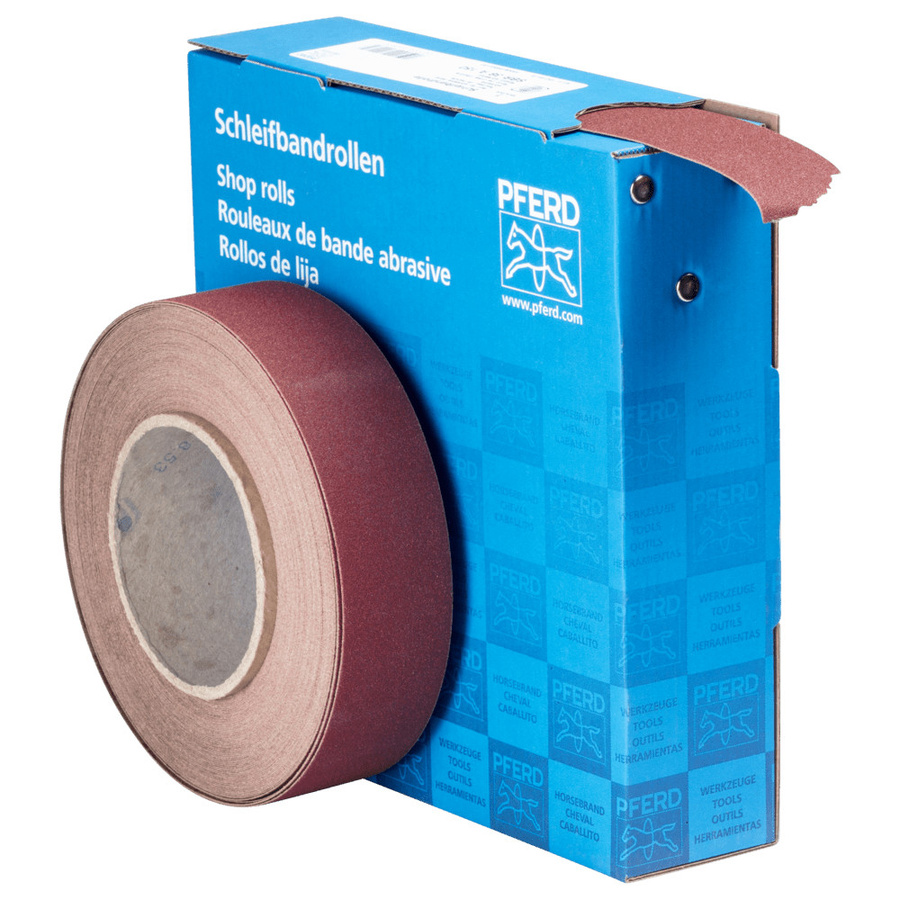 PFERD Korund Schleifbandrolle SBR für universelle Anwendung, Körnung 150, Farbe Braun, B: 3,8 cm, L: 25 m - Bild 2