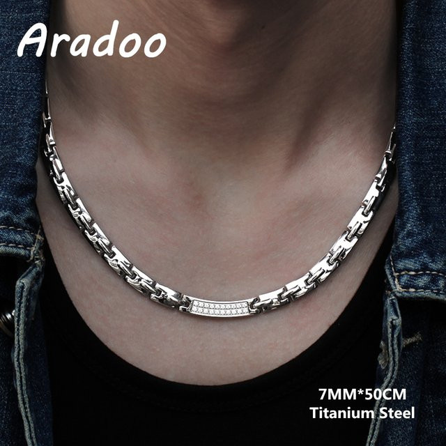 ARADOO Halskette Edelstahl, Zirkonia, Silber, Unisex - Bild 1