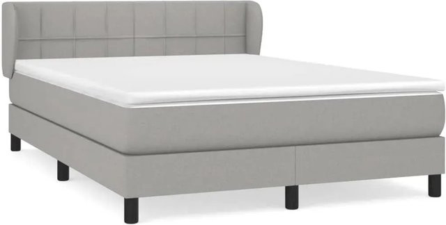 vidaXL Boxspringbett mit Matratze Hellgrau B/T/H: 140 x 190 x 88 cm - Bild 1