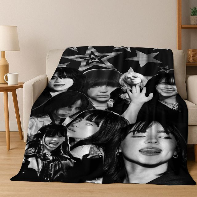 Billie Eilish Hit Me Flanelldecke in Schwarz für Kinder und Erwachsene - Bild 1